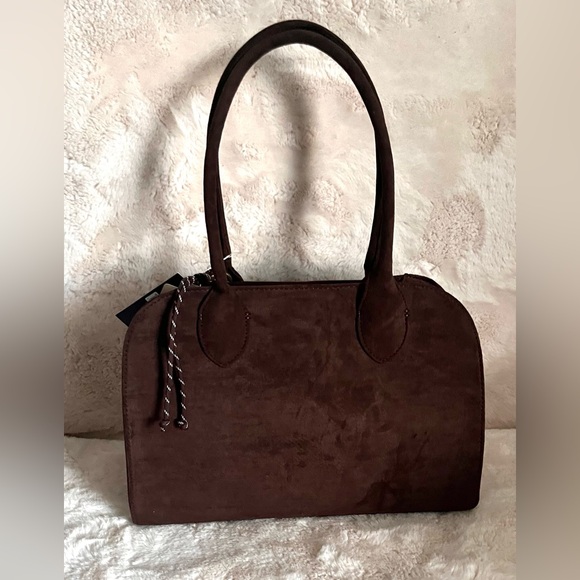 White Mountain Brown Suede Satchel - Picture 2 of 8